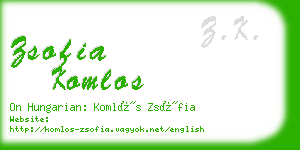 zsofia komlos business card